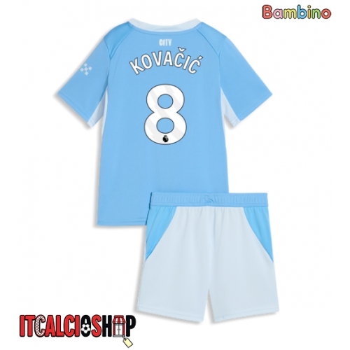 Manchester City Mateo Kovacic #8 Prima Maglia Bambino 2026-27 Manica Corta (+ Pantaloni corti)